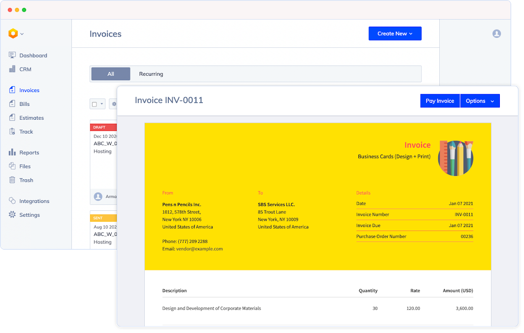 Beautiful invoice templates in Hiveage