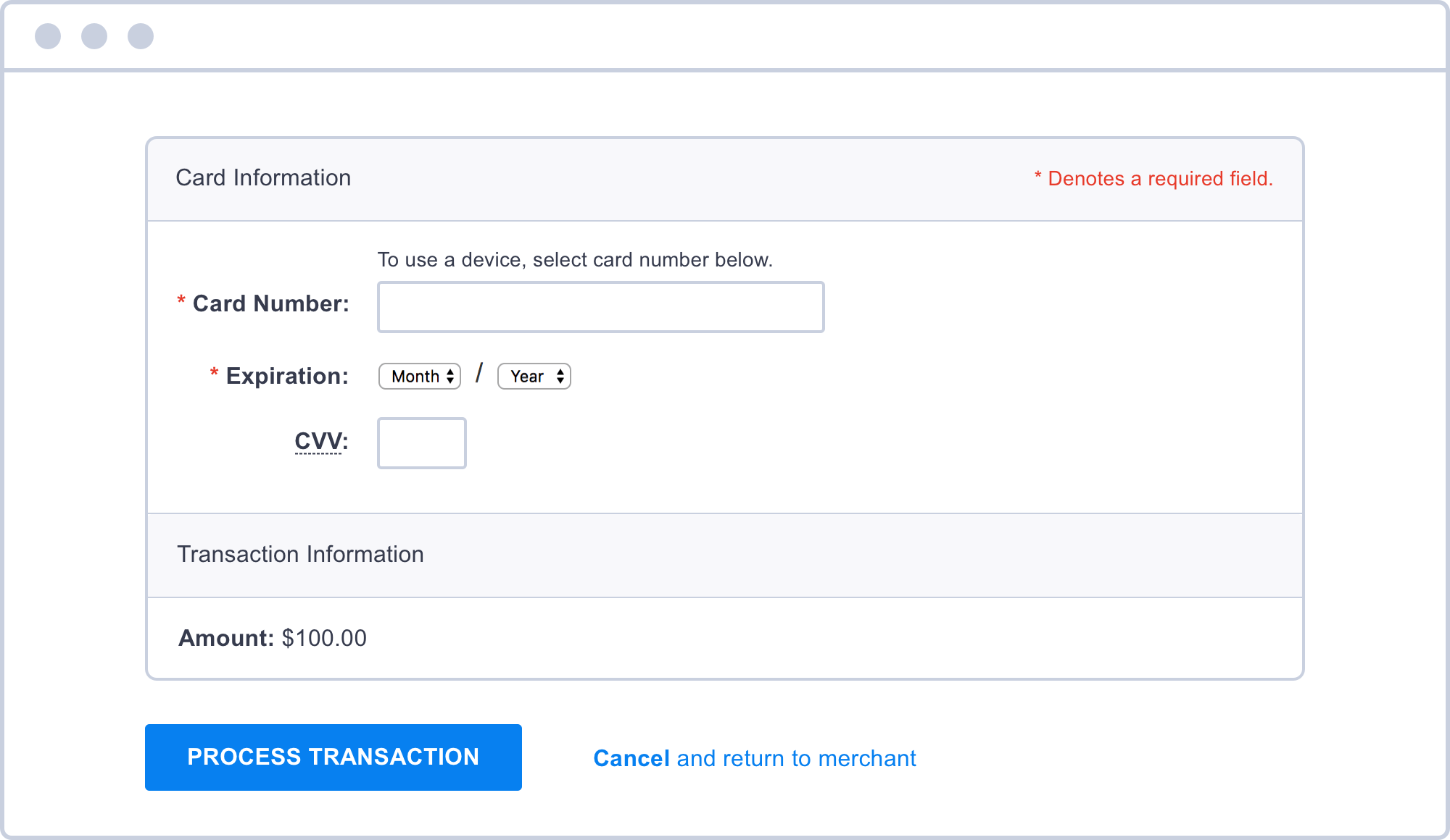 Online payment form in Hiveage