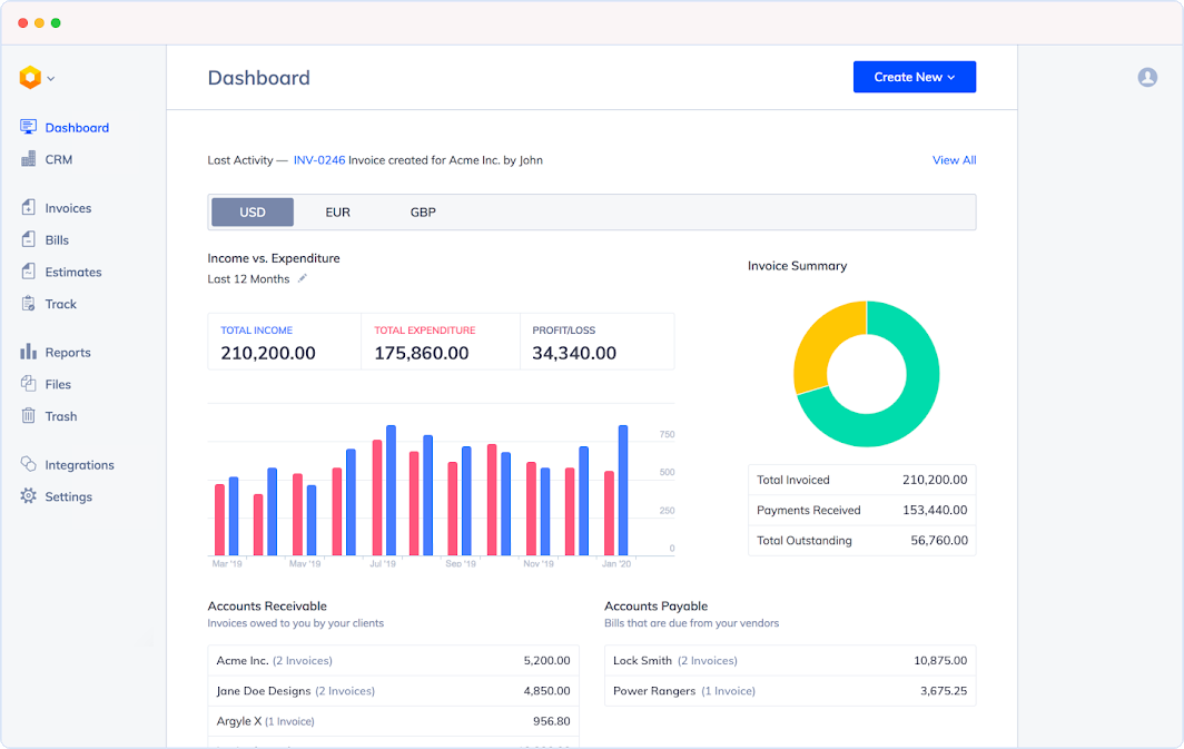 Hiveage has a simple and intuitive invoice design